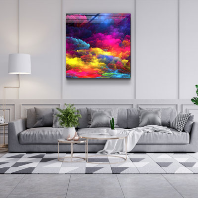 Superbe peinture décorative en verre trempé de 19,7 po x 19,7 po | 100% verre trempé, épaisseur: 0,16 pouce | Impression UV pour des couleurs éclatantes | Parfait pour la décoration intérieure, le salon ou le bureau