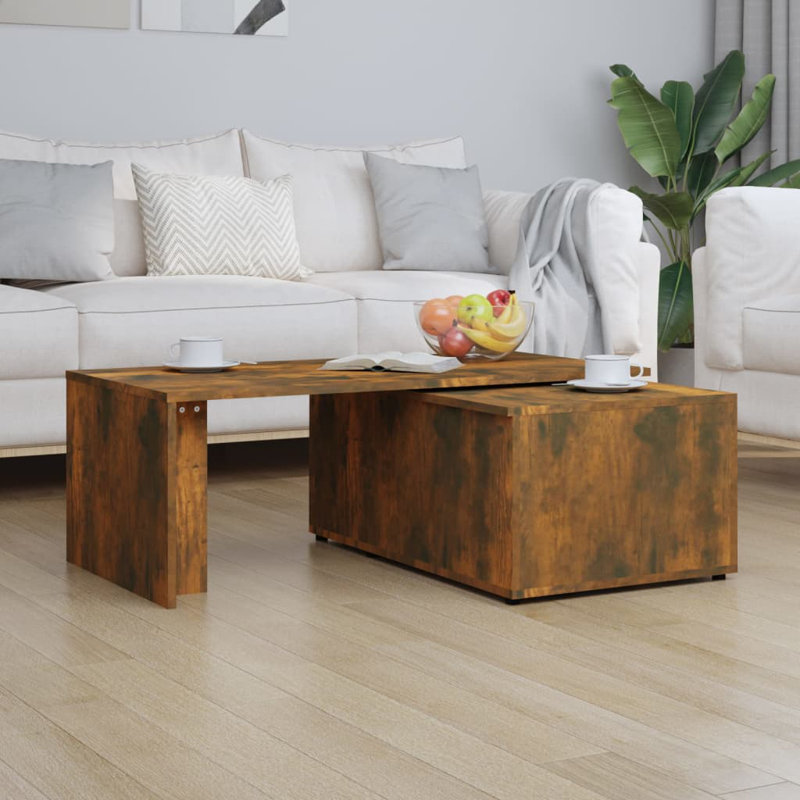 Mayme Floor Shelf Coffee Table, Smoked Oak