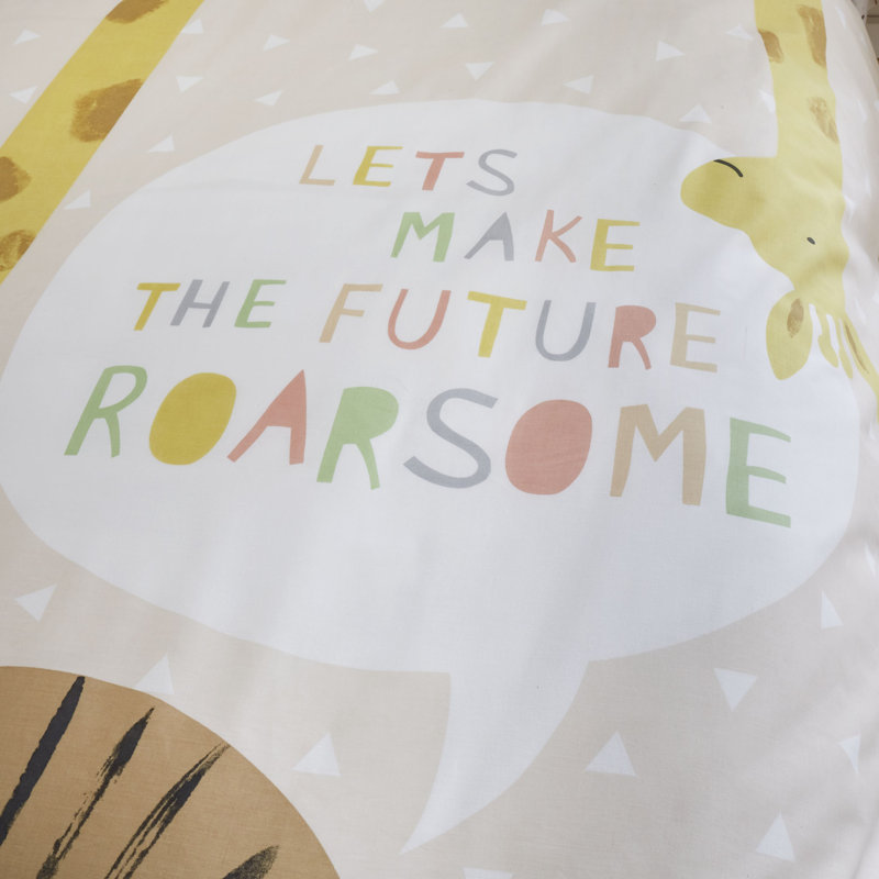 Roarsome Jungle Animals Reverisble Duvet Cover Set with Pillowcase, Twin Duvet Cover + 1 Standard Pillowcase