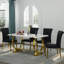 Ensemble de table de salle à manger 5 pièces Glam Gold avec 4 chaises en cuir noir et or-1558568107-1558568112-1558568108
