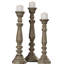 3 Piece Wood Tabletop Candlestick Set