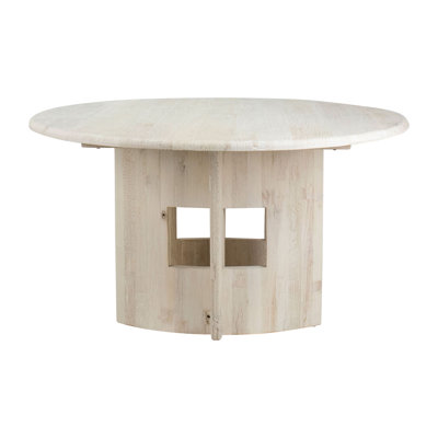54" Elm Solid Wood Pedestal Dining Table
