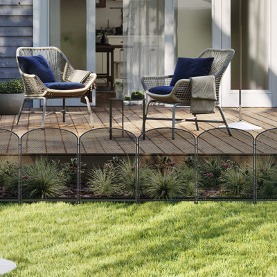 Clôture de jardin hexagonale en métal à 25 panneaux, clôture en arche de 27 pi (L) x 24 po (H) pour la sécurité de la cour, du patio et des animaux de compagnie
