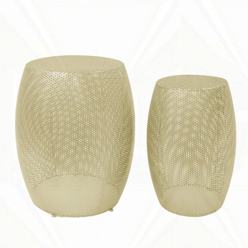 Round Metal Hollow Side Table Set