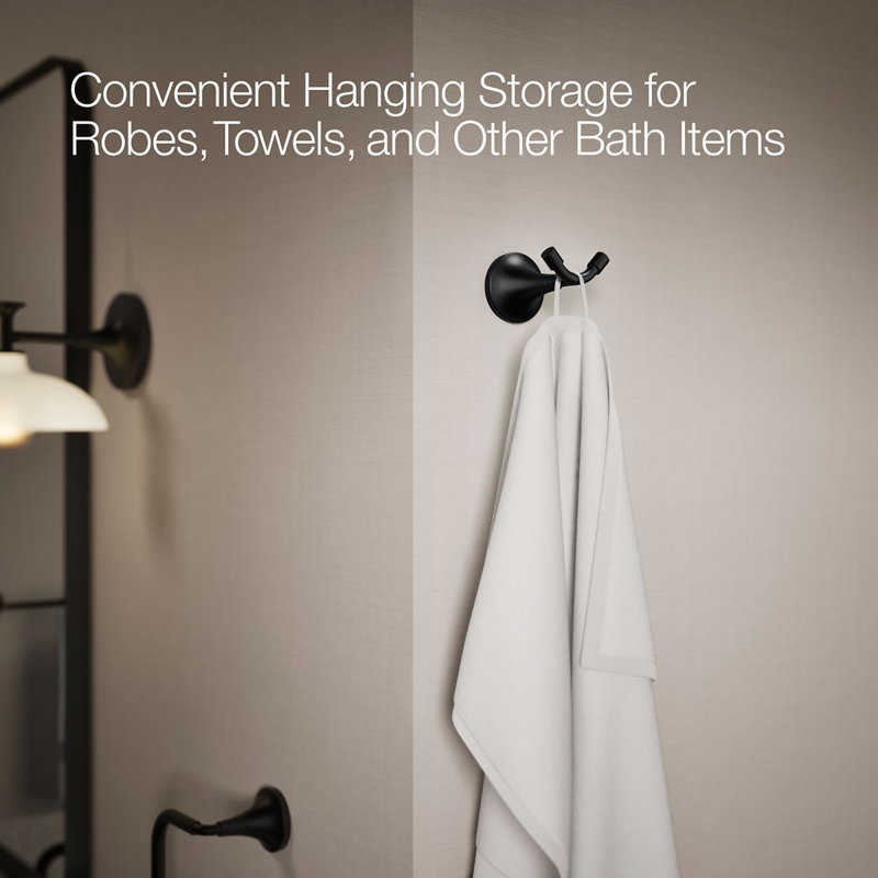 Tone Wall Mounted Robe Hook, Matte Black