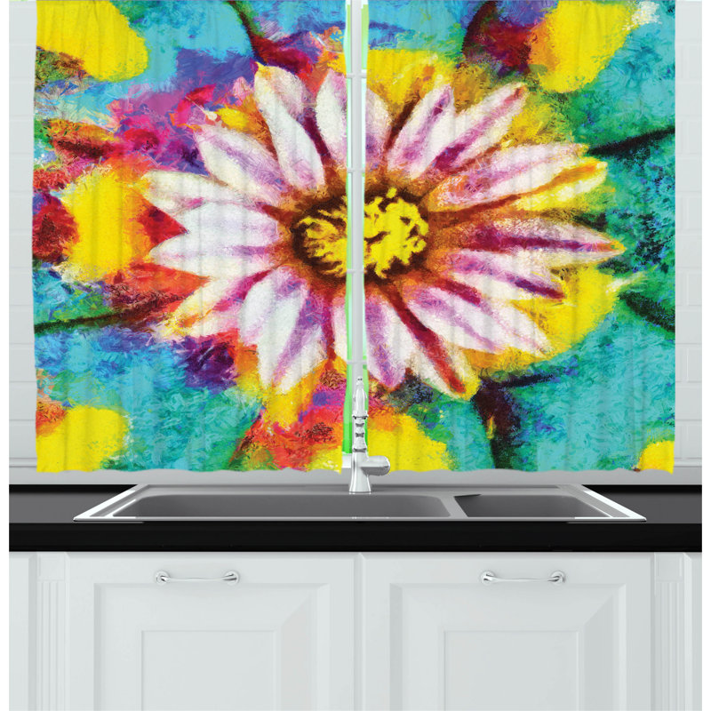 Floral Pointed Kitchen Curtain