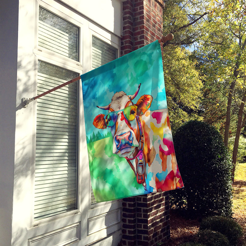 Drapeau de maison de vache hippie