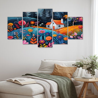 «Orange Orange Summer Farmhouse Garden Beauty I», ensemble d'art mural sur toile