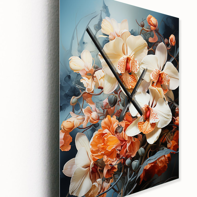 Corderro - Orchids Wall Clock Oversized, Medium