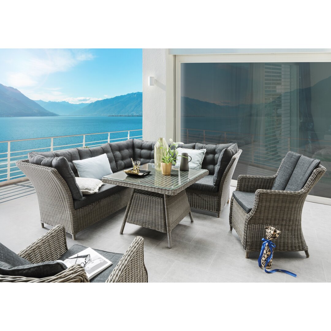 7-Sitzer Lounge-Set Luff aus Rattan mit Polster