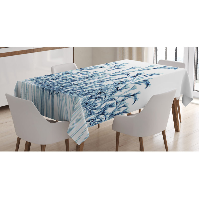 Various Sized Flowers in Nature Tablecloth, 84" L x 60" W