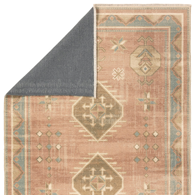 Vibe by Bungalow Rose Voentia Medallion Machine Washable Rust/Brown Area Rug, Runner 2'6" x 8'