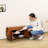 Bamboo Storage Shoe Bench Entryway Shoe Cabinet Organizer with Cushioned Seat