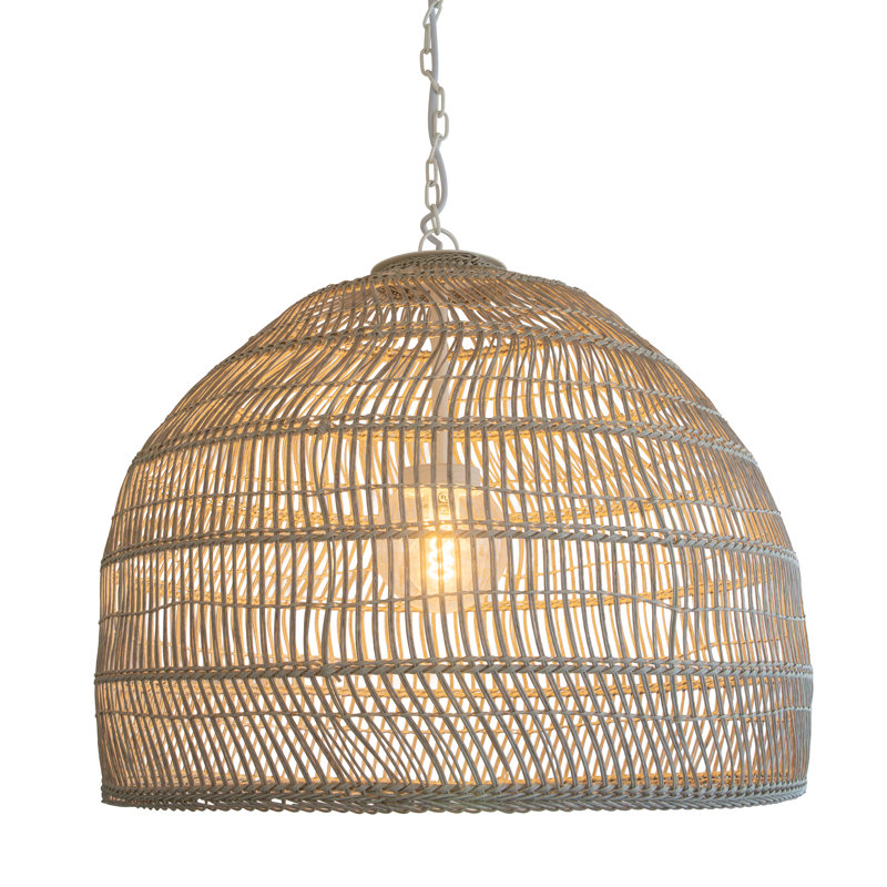 Aundra Brown 1 -Bulb Outdoor Pendant, 24" H x 30" W x 30" D, Antique White