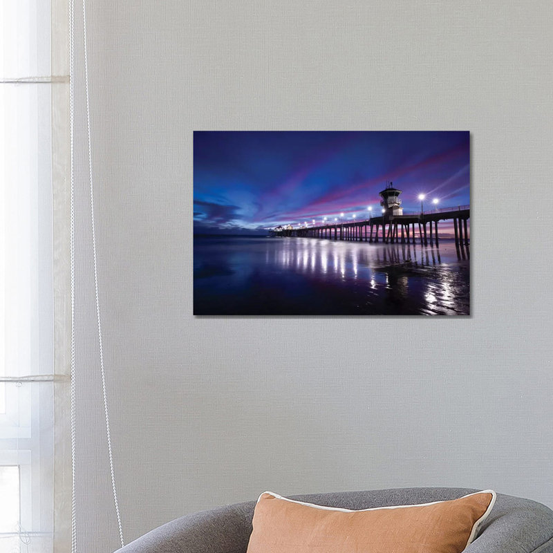 Huntington Beach Pier at Dusk, California, USA 1 Piece Wrapped Canvas Wall Art, 66.04 cm H x 45.72 cm W x 1.91 cm D