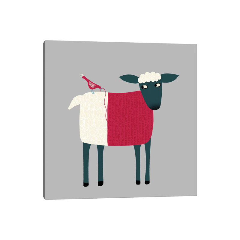 «Sheepish» par Nic Squirrell - impression, Toile tendue, H 37 po x l 37 po x P 1,5 po, Pas de tapis