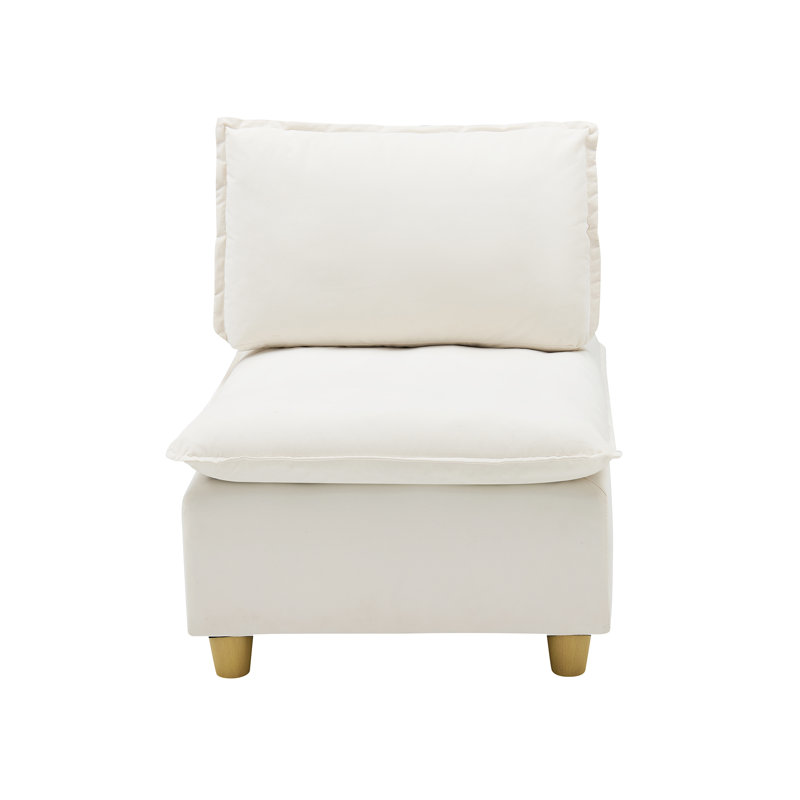 Chaise rembourrée simple, Beige