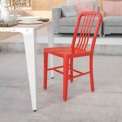 Akins Indoor/Outdoor Commercial Grade Metal Modern Dining Chairs by Flash Furniture