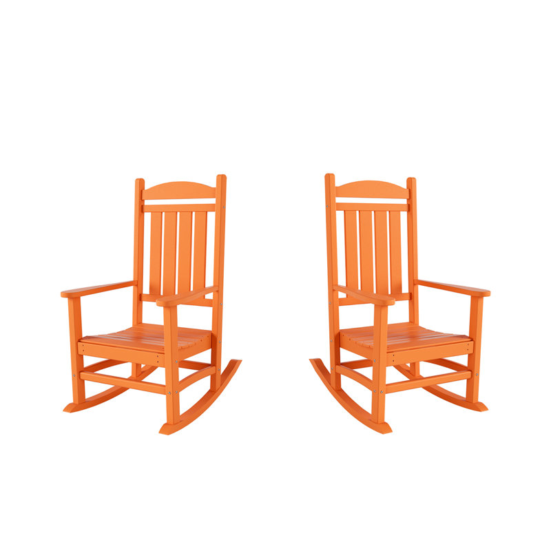 Chaise berçante d'extérieur en plastique Laguna, Orange