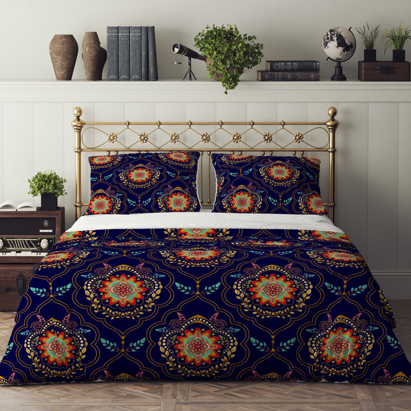 Geometric Shapes Duvet Cover, King Duvet Cover + 2 King Shams