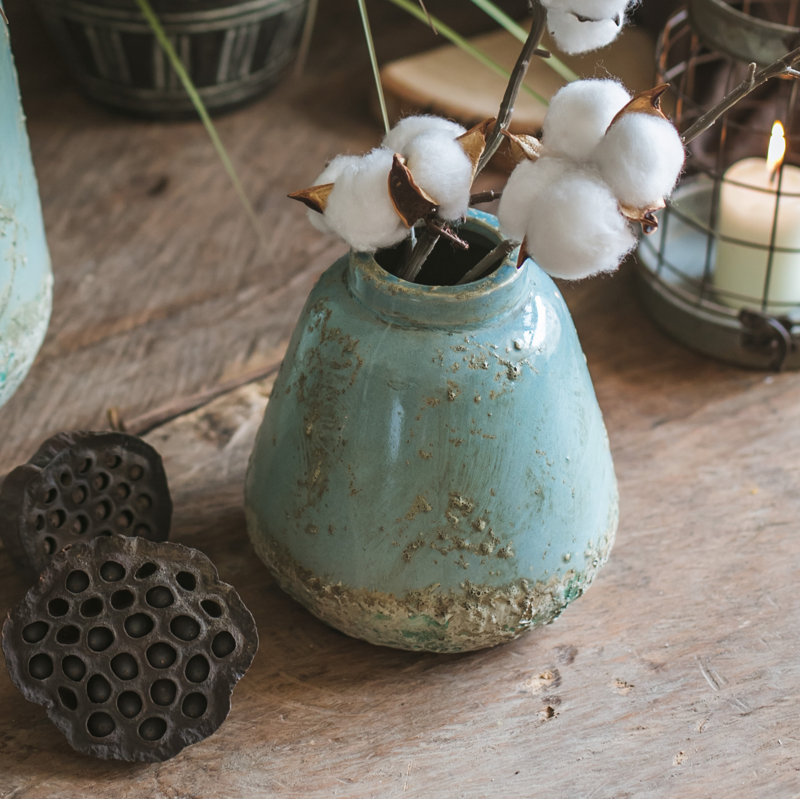 Jo Handmade Ceramic Table Vase, 7" H x 7" W x 7" D