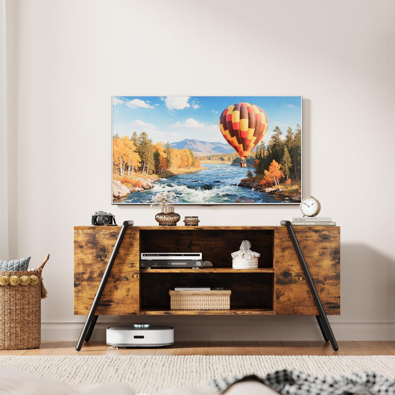 Unfinished TV Stand, 23.03cm H x 47.24cm L x 17.52cm W, Retro Brown
