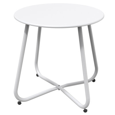 Ebern Round 114.6cm L Outdoor Side Table