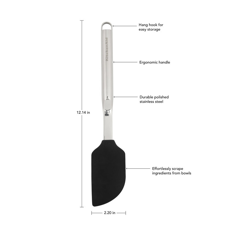 KitchenAid® Premium Scraper Spatula with Hang Hook, 12-Inch, Black