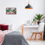 Dessus de palmier sur giclée rose encadrée, design par LSR Design Studio-375372445-375372444