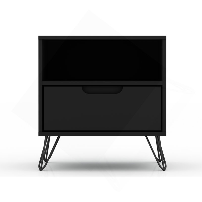 Table de chevet en noir, Noir