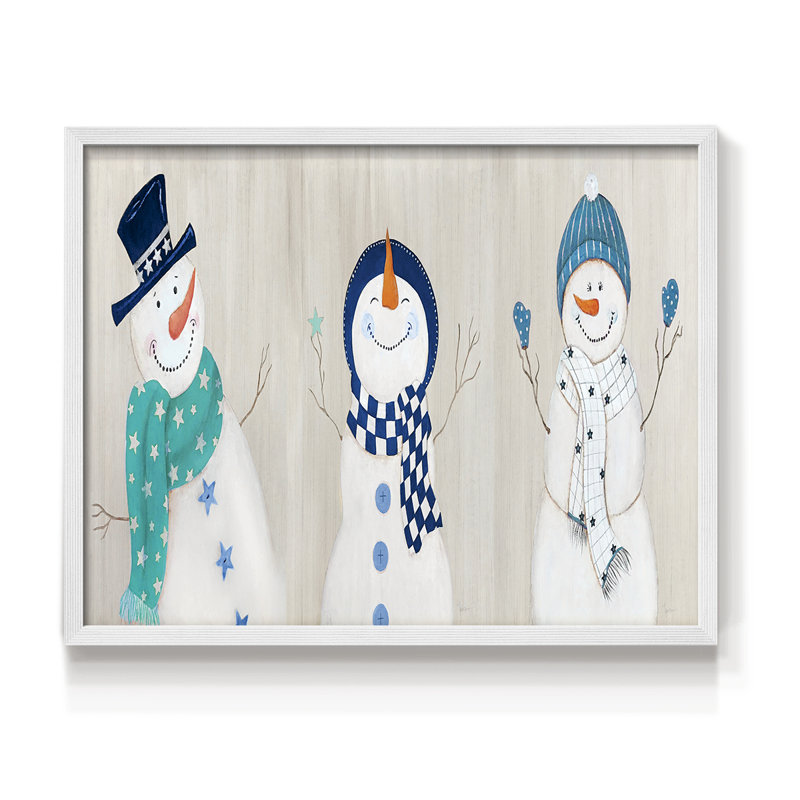 Amis de Noël - reproduction encadrée - réarmable, H 16 po x l 20 po, Blanc