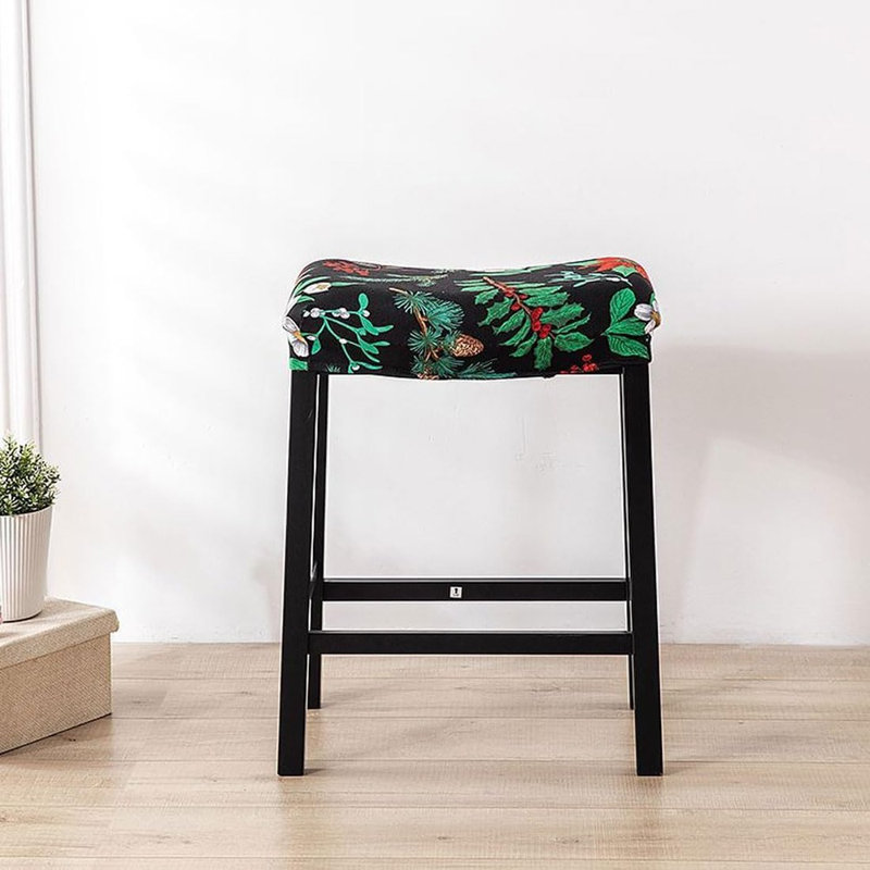 Bar Stool Cover Rectangle Set Of 4 Printed Stretch Counter Height Bar Stools Slipcovers Saddle Stool Slipcover Bench Seat Protector Backless Bar Stools Covers For Kitchen Counter