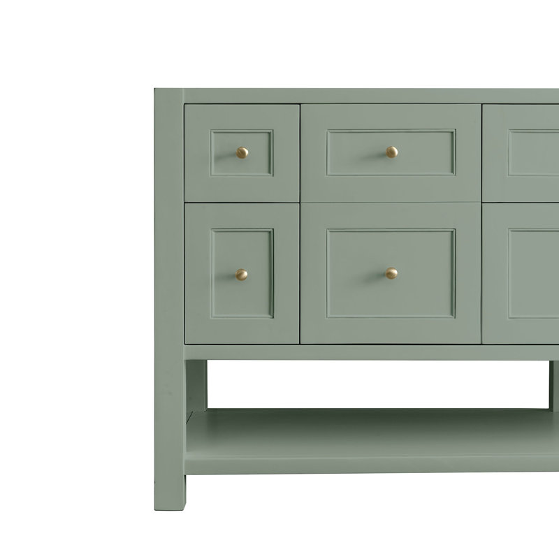 Breckenridge 72'' W Double Bathroom Vanity Base, Smokey Celadon