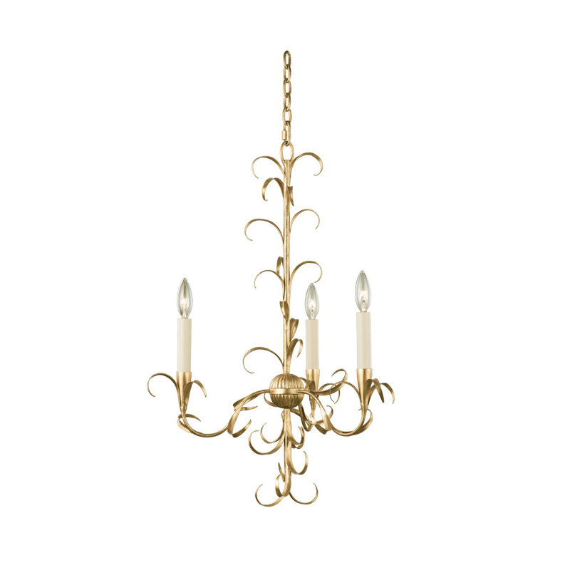 Lustre à feuilles d'or oxydé Ainsley 3 LT Kalco