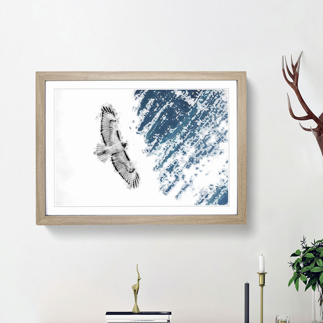 Buzzard Bird in Abstract - Picture Frame Graphic Art Print