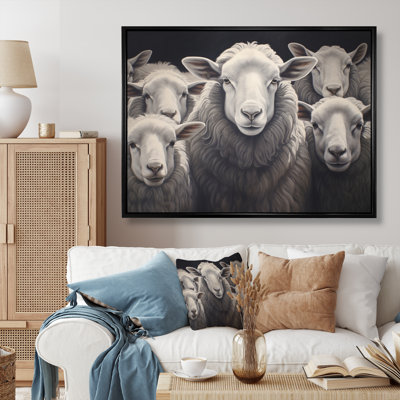 Famille de moutons monochrome II - impression