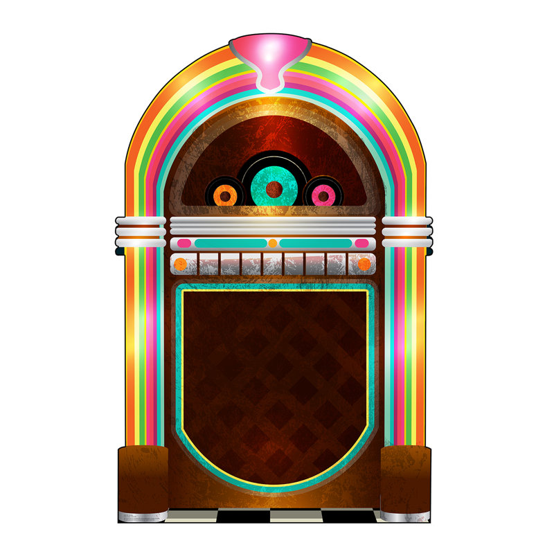 67'' Multicolor Cardboard 50s Juke Box Standup