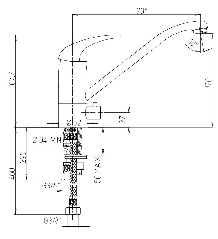 Piralla Creta Kitchen Faucet