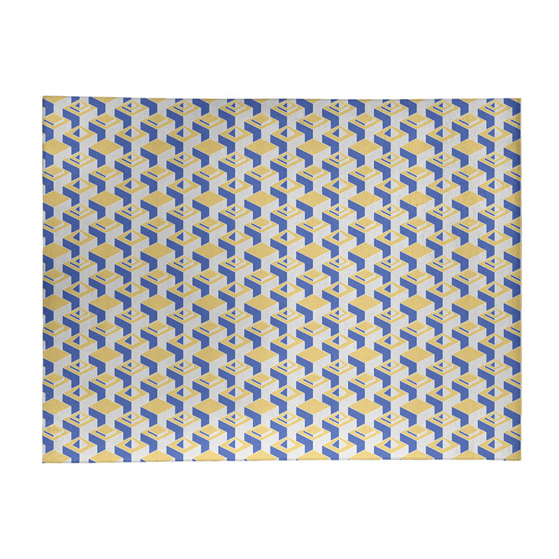 Tapis bleu/jaune skyscrapers, Rectangle 8 pi x 10 pi