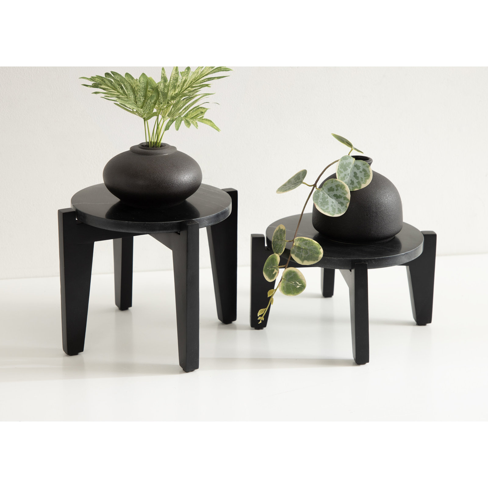 Durham Solid Wood Plant Stand, Black
