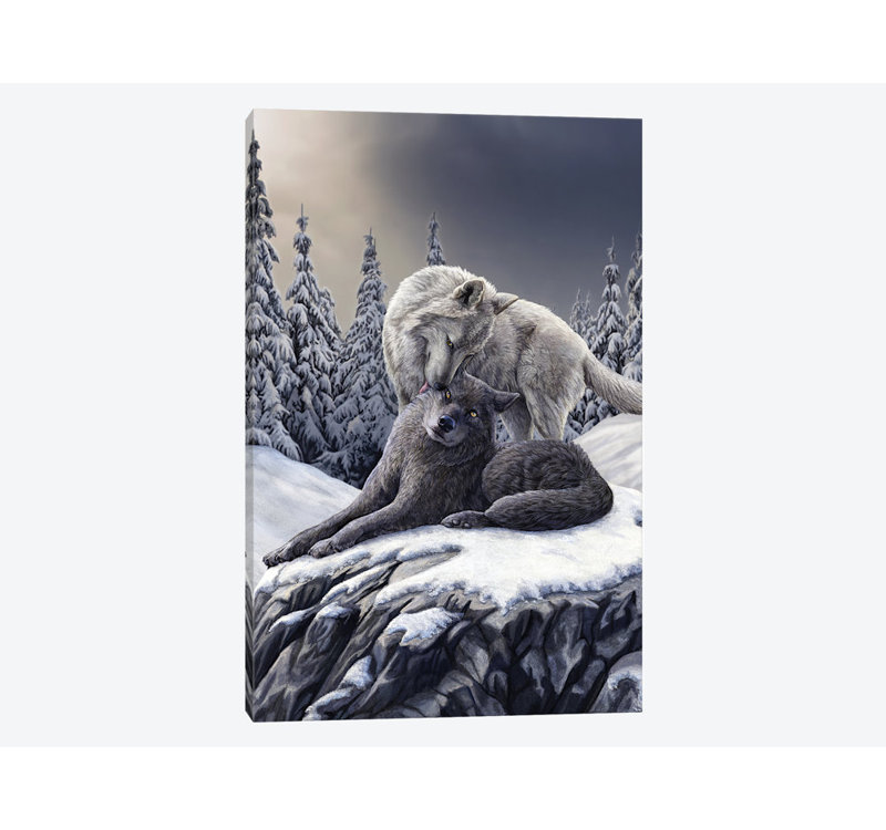 «Snow Kisses», impression sur toile, H 12 po x l 8 po x P 0,75 po, Toile tendue, Pas de tapis