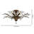 Holly 4-light Bronze Crystal Leaves Flush Mount