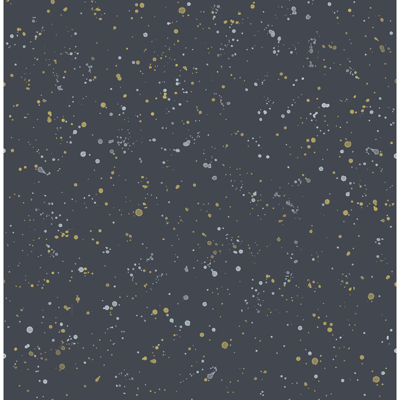 Rouleau de papier peint L 33 pi x l 20,5 po Honea Kids Paint Splatter, Bleu minuit
