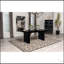 Houston Black Rectangular Double Pedestal Dining Table, Elegant and Durable for Modern Dining Spaces