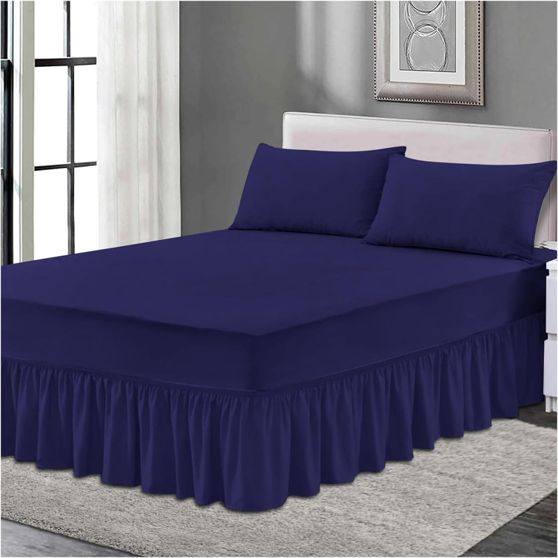 Premium Cotton Blend Plain Dyed Valance Sheet | Soft Durable and Breathable Luxury Bed Sheet for Ultimate Comfort, King (5')