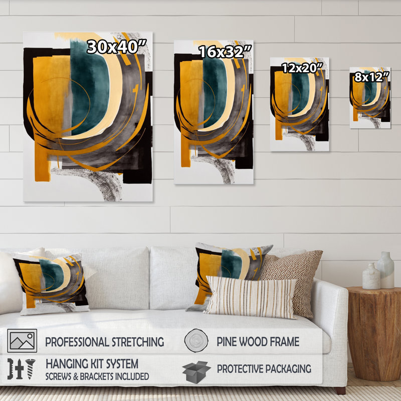 Modern Green Deco IV - Impression sur toile, H 32 po x l 24 po x P 1 po, Toile tendue
