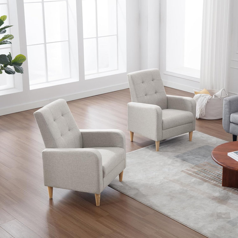 Oka Upholstered Accent Chair, Light grey