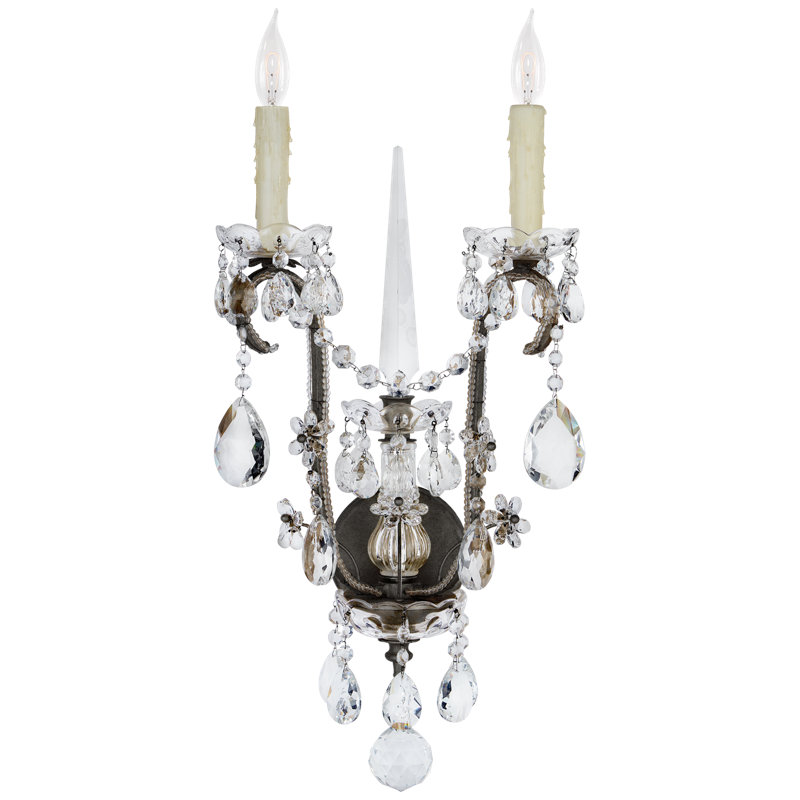 Ralph Lauren Alessandra 2 Light Large Candle Wall Light, Antiqued Gild