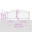 Double barrière avec verrou gris vidaXL 117,91 x 58,86 po-117247925