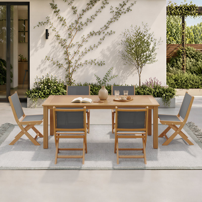 Ensemble de salle à manger rectangulaire pour 6 personnes 78,74 po Alanson, Gris foncé